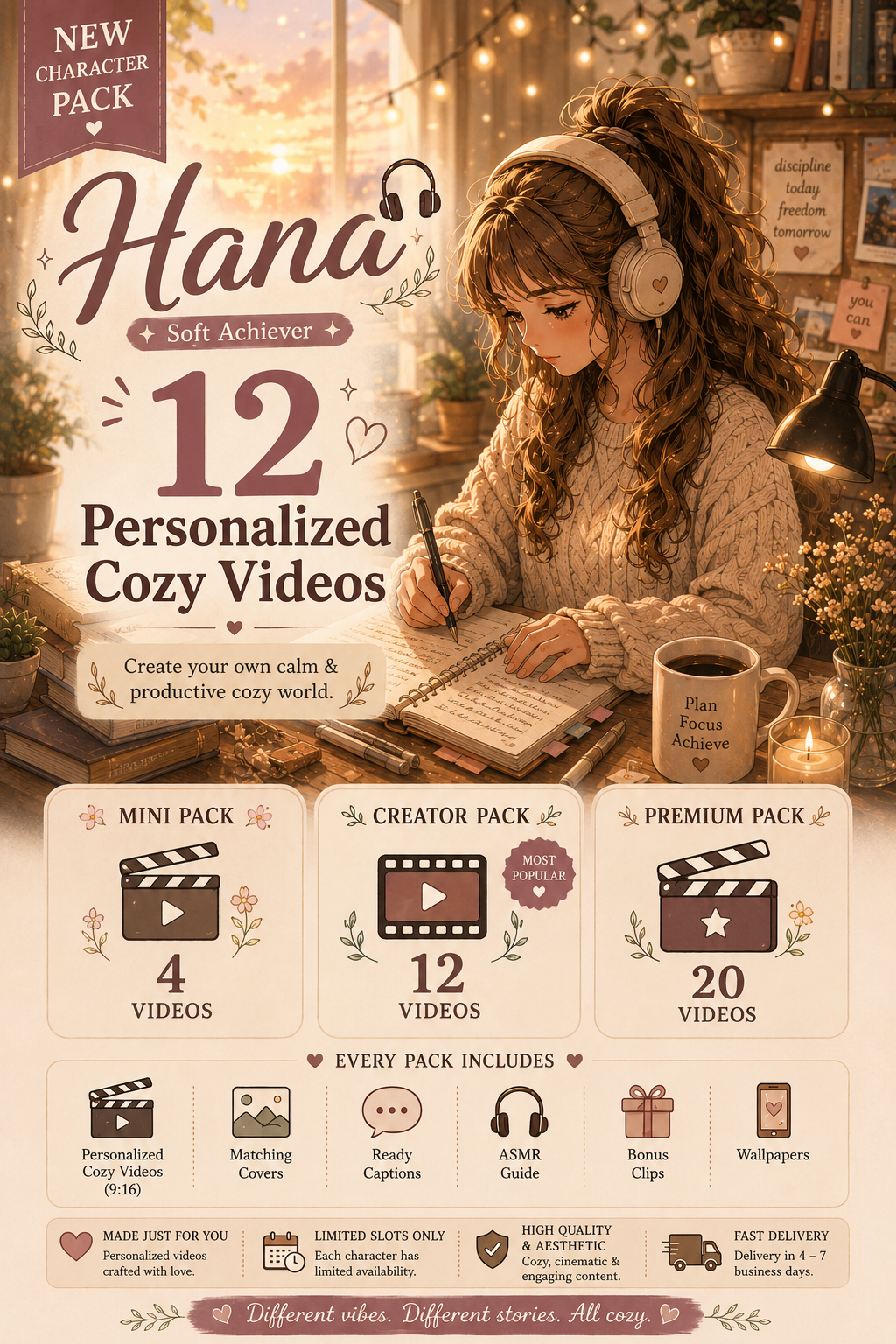 š§ Hana Cozy Creator Pack | Personalized Cozy Videos