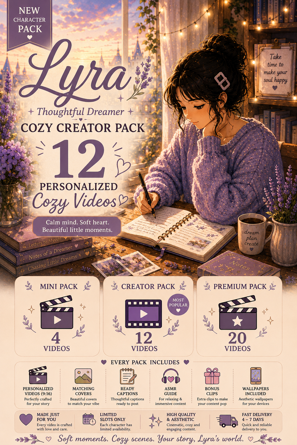 ⭐ Lyra – Thoughtful Dreamer Cozy Creator Pack