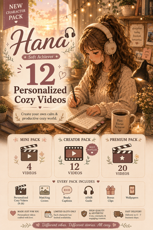 🎧 Hana Cozy Creator Pack | Personalized Cozy Videos