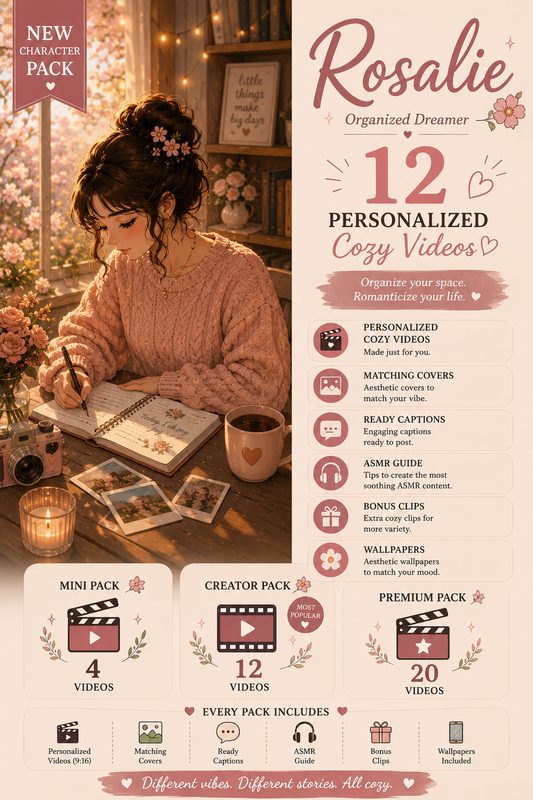 🌸 Rosalie – Organized Dreamer Cozy Video Pack