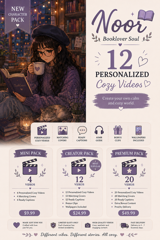 📚 Noor – Booklover Soul Cozy Creator Pack
